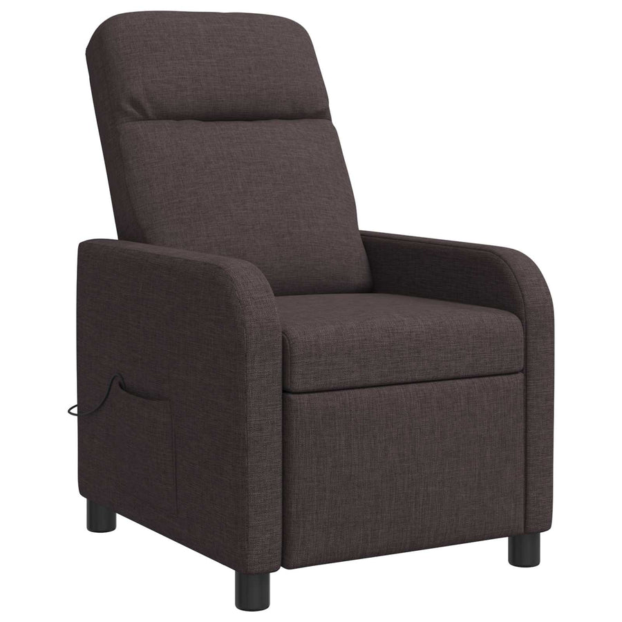 Massage Recliner Donkerbruin Stof