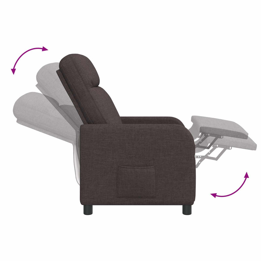 Massage Recliner Donkerbruin Stof
