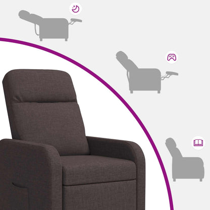 Massage Recliner Donkerbruin Stof