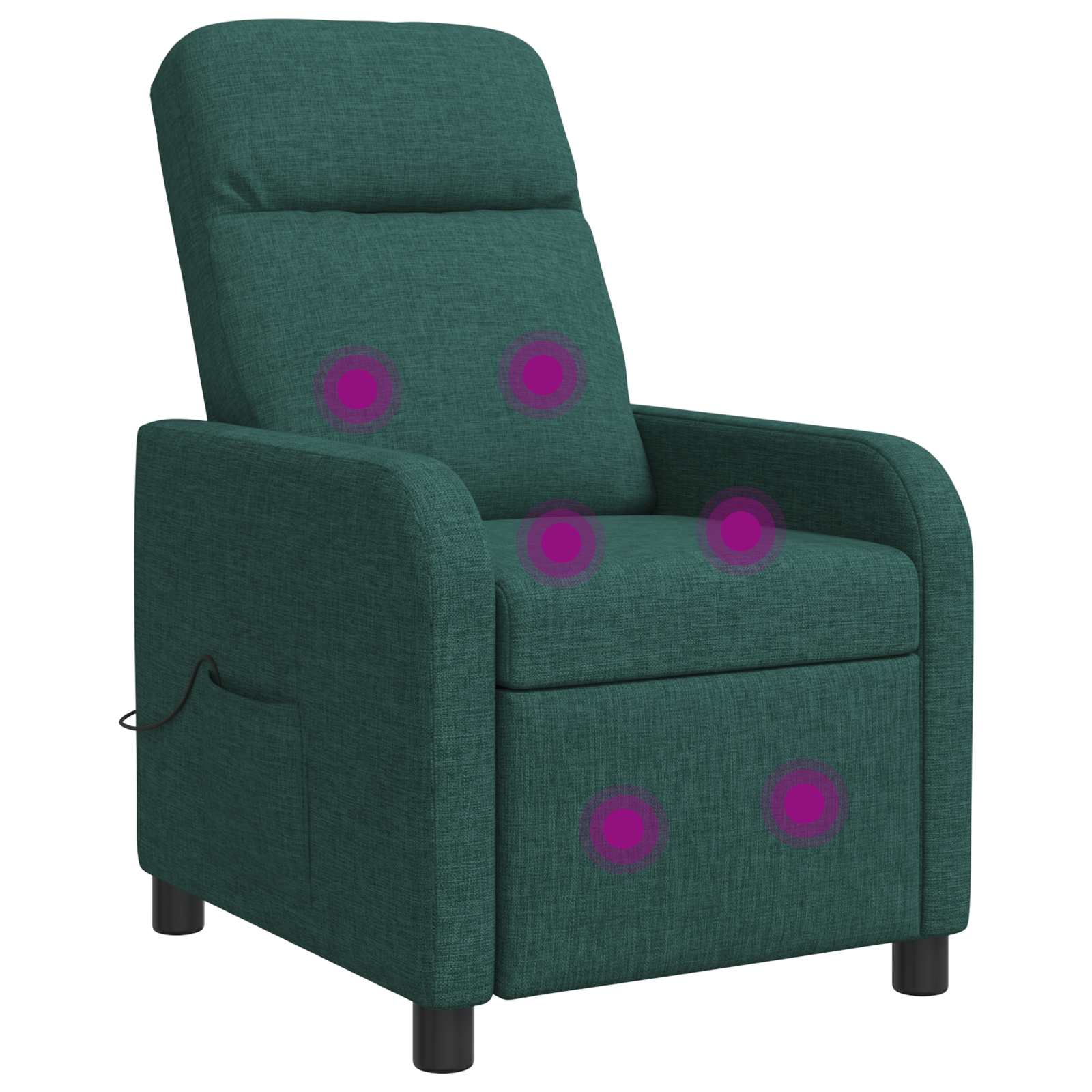 Massage Recliner Donkergroen Stof