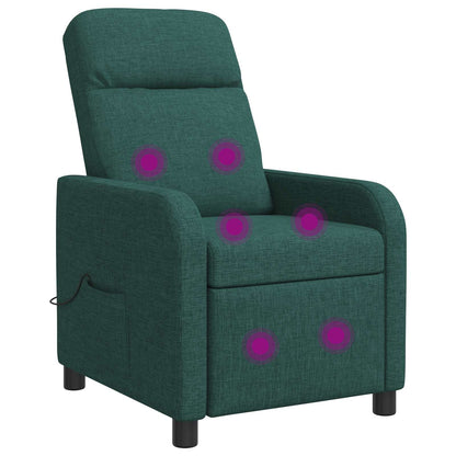 Massage Recliner Donkergroen Stof
