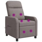 Relaxfauteuil massage taupe stof