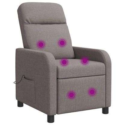 Massage Recliner Taupe Stof