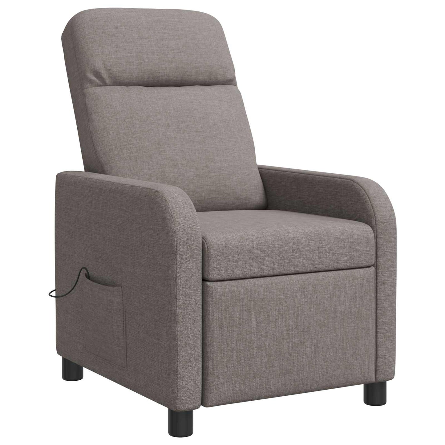 Massage Recliner Taupe Stof