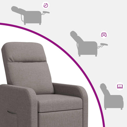 Massage Recliner Taupe Stof