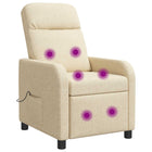 Massage fauteuil crèmekleurig stof 66x95x100 cm