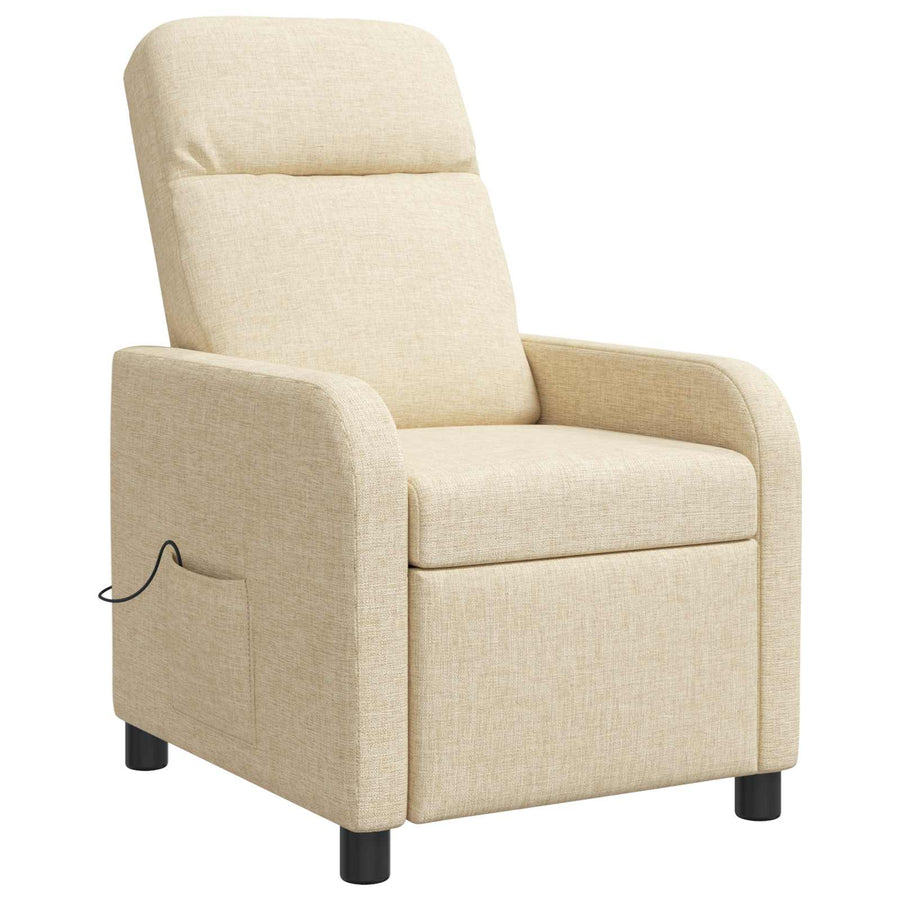 Massage Recliner Crèmekleurig Stof
