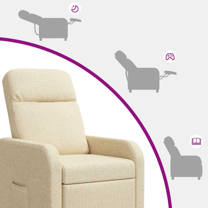 Massage Recliner Crèmekleurig Stof