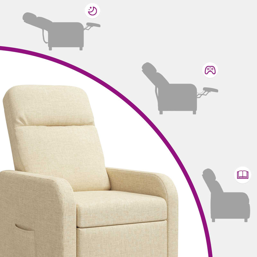 Massage Recliner Crèmekleurig Stof