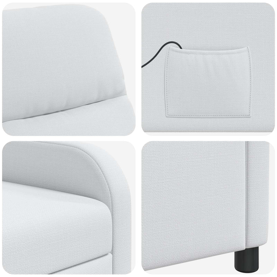 Massage Recliner Wit Stof