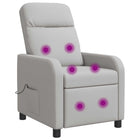 Relaxfauteuil massage wolkengrijs stof
