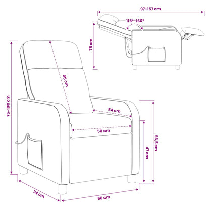 Massage Recliner Wolkengrijs Stof Wolkengrijze stof