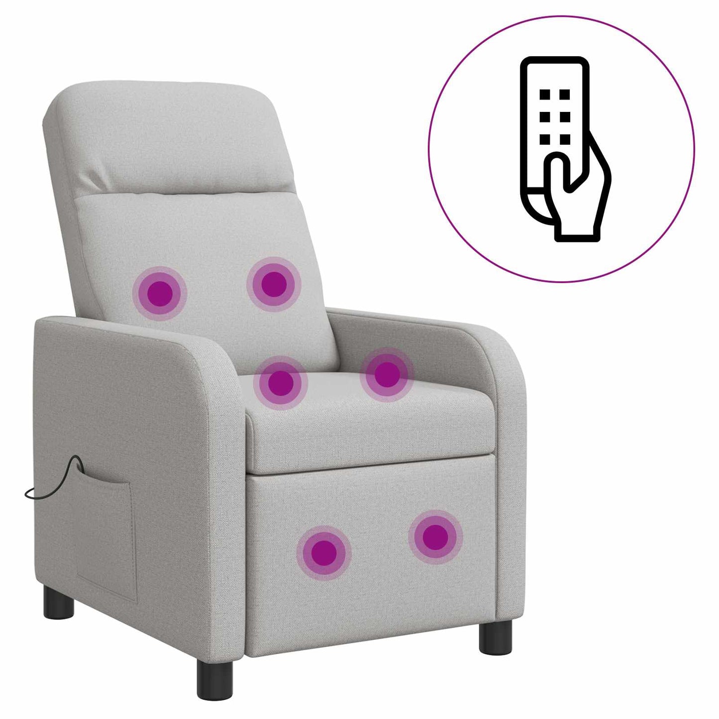 Massage Recliner Wolkengrijs Stof Wolkengrijze stof