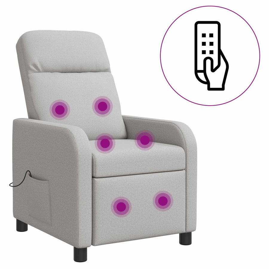 Massage Recliner Wolkengrijs Stof Wolkengrijze stof