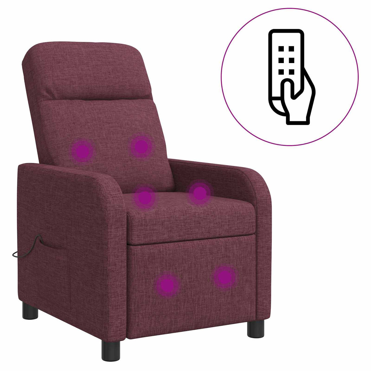 Massage Recliner Paars Stof