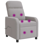 Massagefauteuil lichtgrijs bouclé