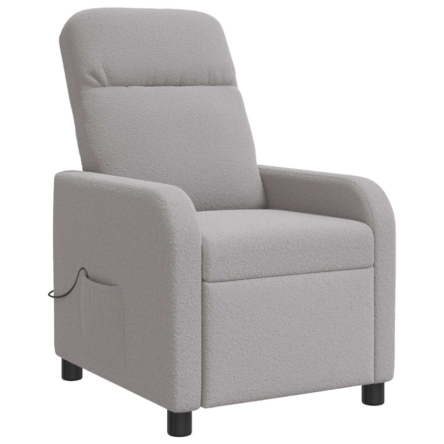 Massage Recliner Lichtgrijs Bouclé