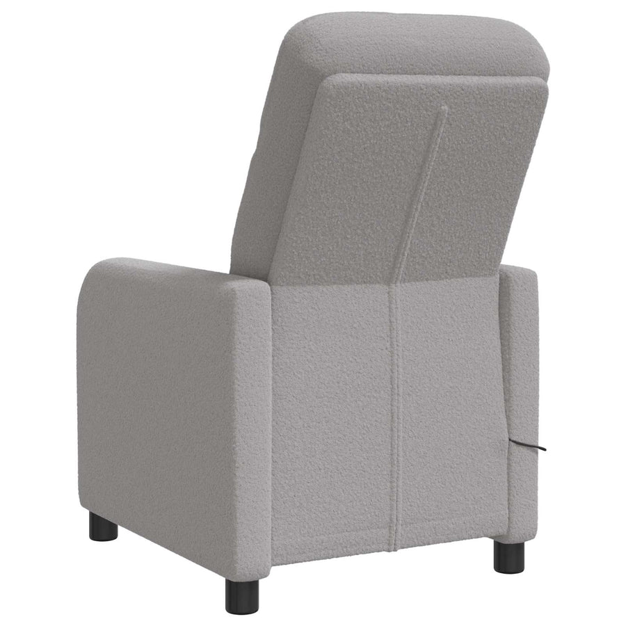 Massage Recliner Lichtgrijs Bouclé
