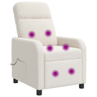 Relaxfauteuil massage crème bouclé 66x95x100 cm