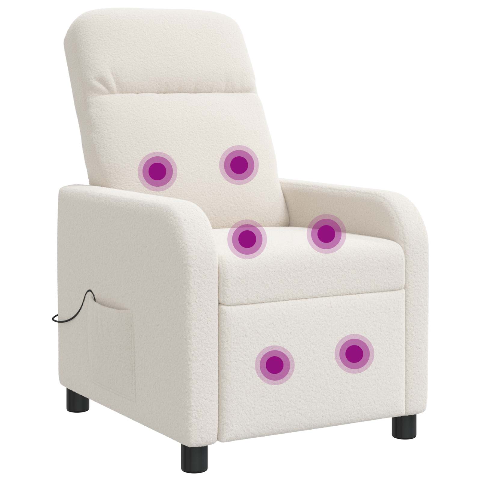 Massage Recliner Crèmekleurig Bouclé