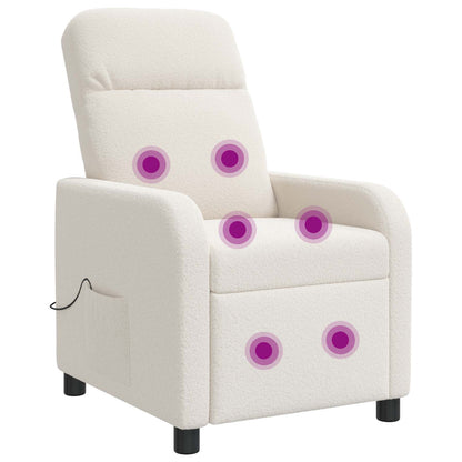 Massage Recliner Crèmekleurig Bouclé