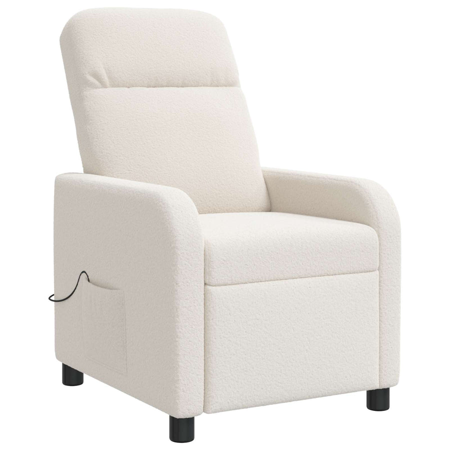 Massage Recliner Crèmekleurig Bouclé