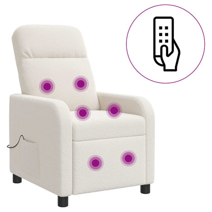 Massage Recliner Crèmekleurig Bouclé