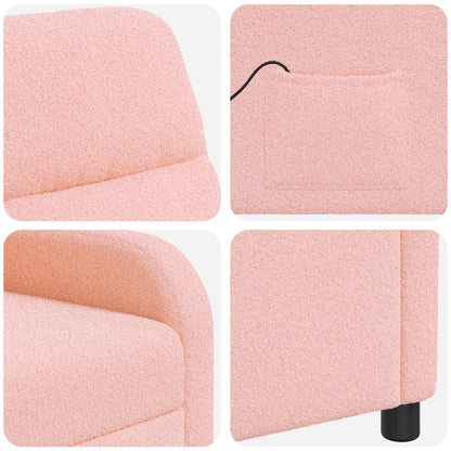 Massage Recliner Roze Bouclé