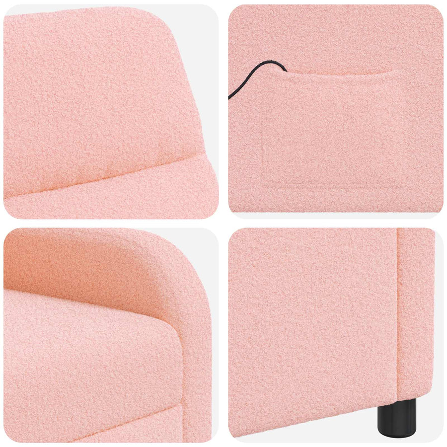 Massage Recliner Roze Bouclé