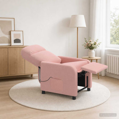 Massage Recliner Roze Bouclé