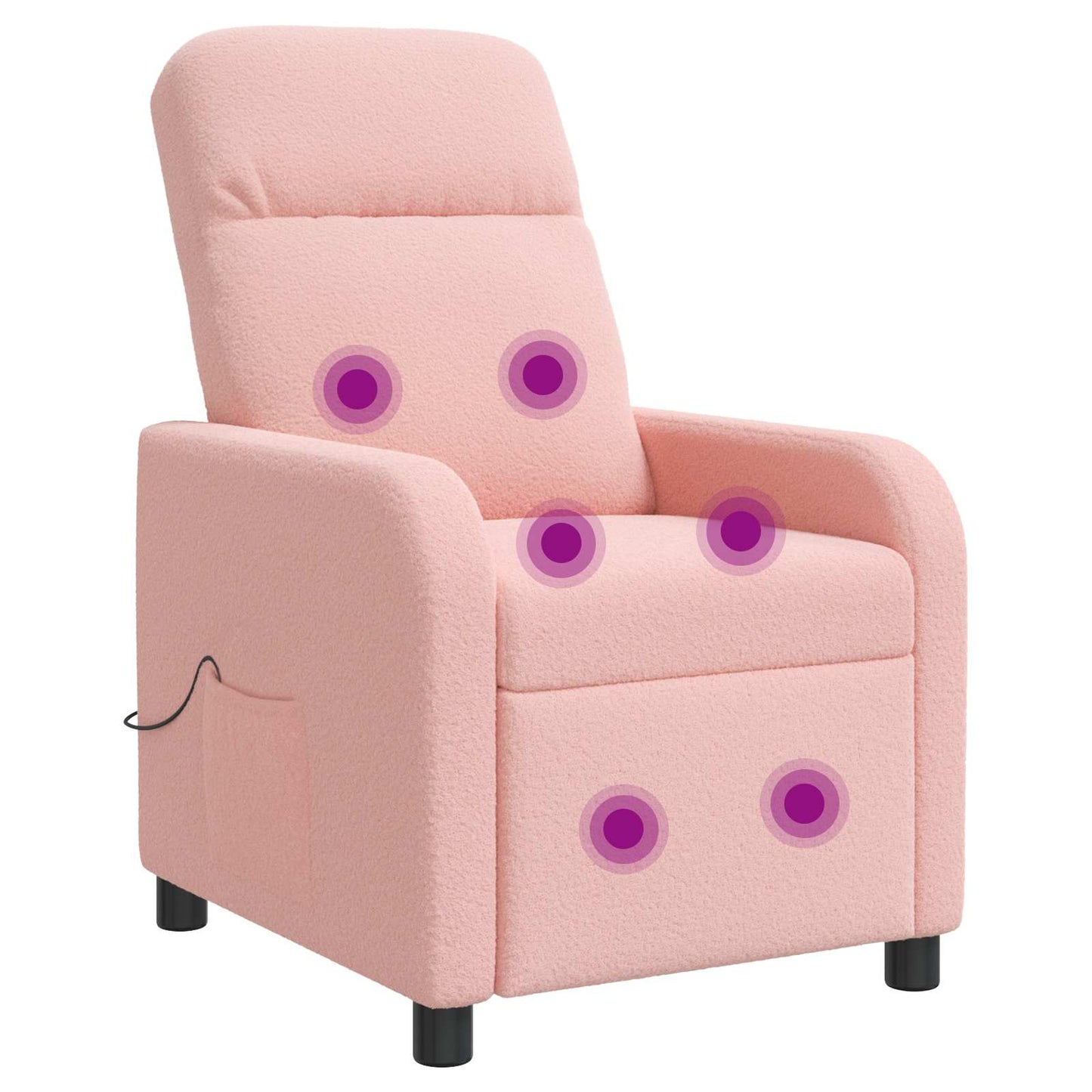 Massage Recliner Roze Bouclé