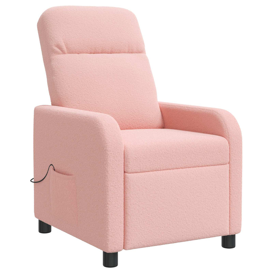 Massage Recliner Roze Bouclé
