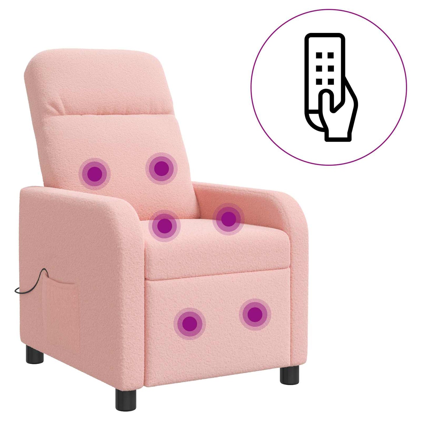Massage Recliner Roze Bouclé