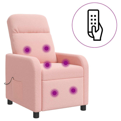 Massage Recliner Roze Bouclé