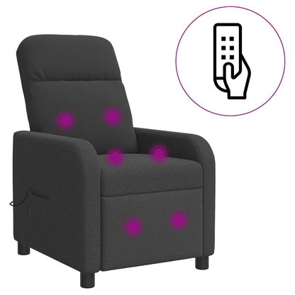 Massage Recliner Donkergrijs Bouclé