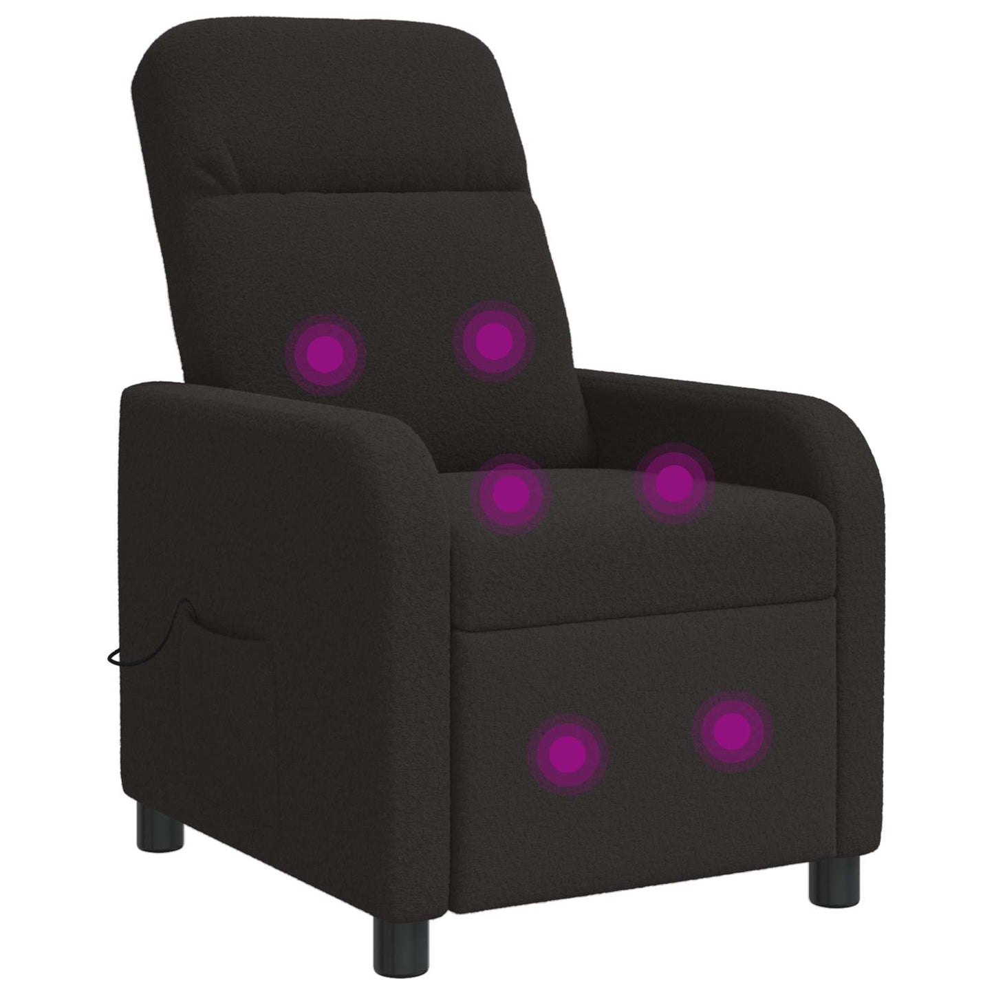 Massage Recliner Zwart Bouclé