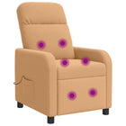 Relaxfauteuil massage beige bouclé 66x95x100 cm