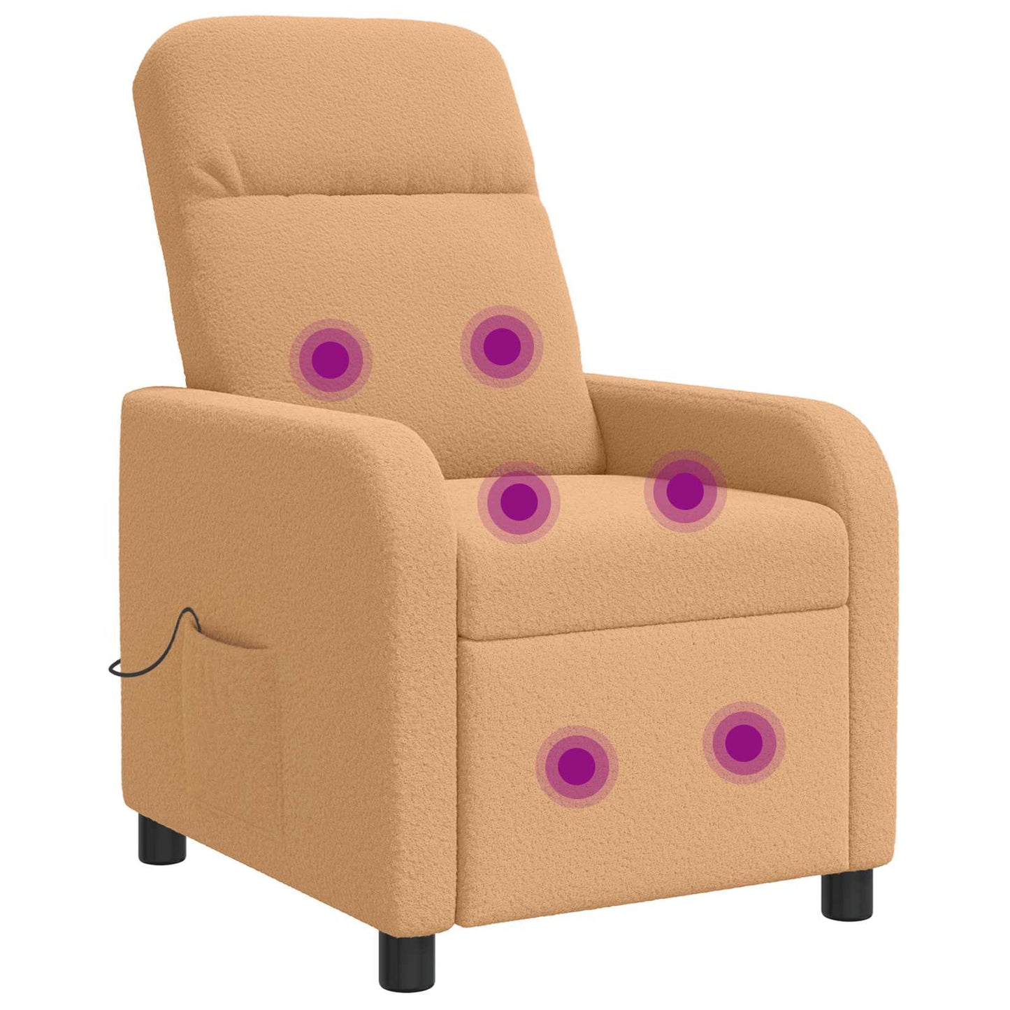 Massage Recliner Beige Bouclé