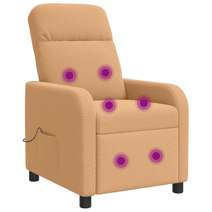 Massage Recliner Beige Bouclé
