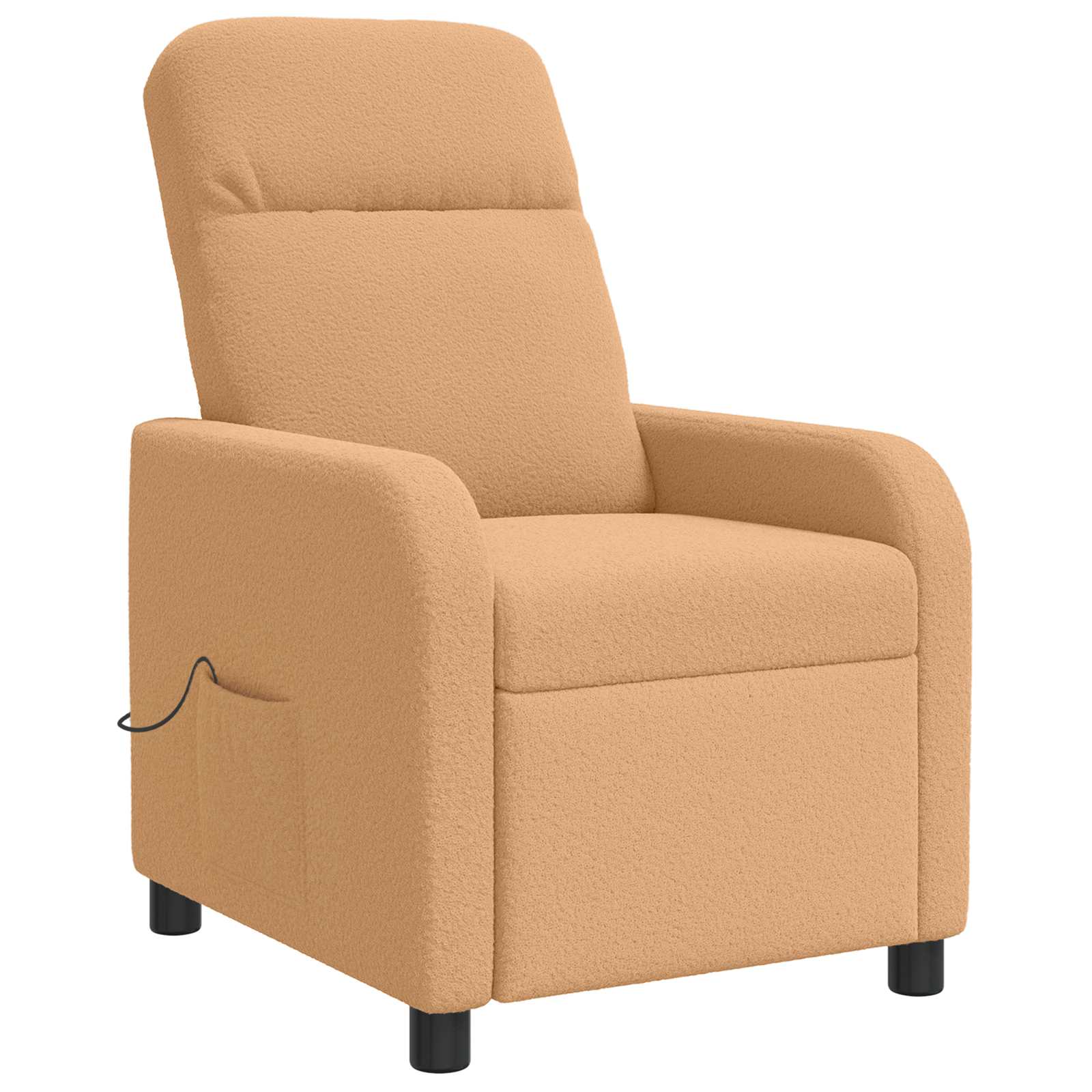Massage Recliner Beige Bouclé