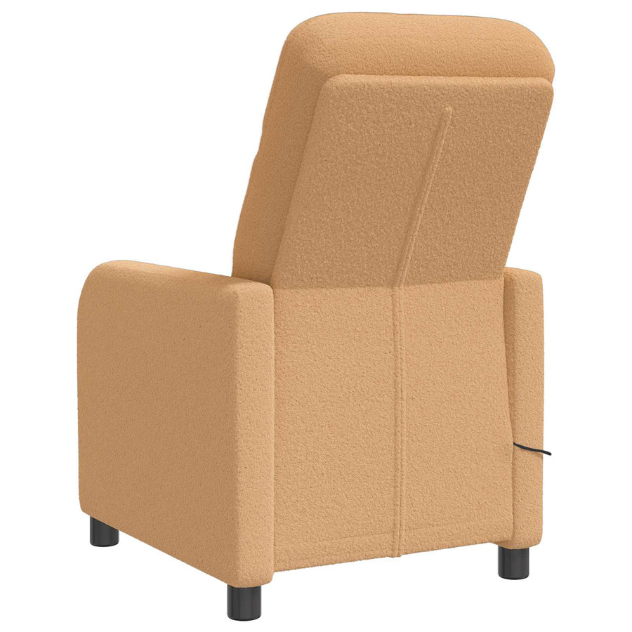Massage Recliner Beige Bouclé