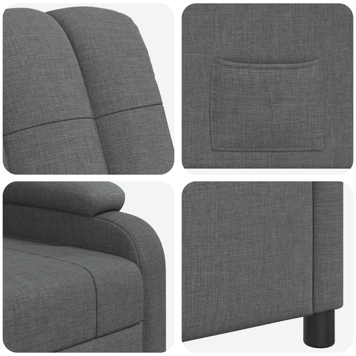 Relaxfauteuil Donkergrijs Stof