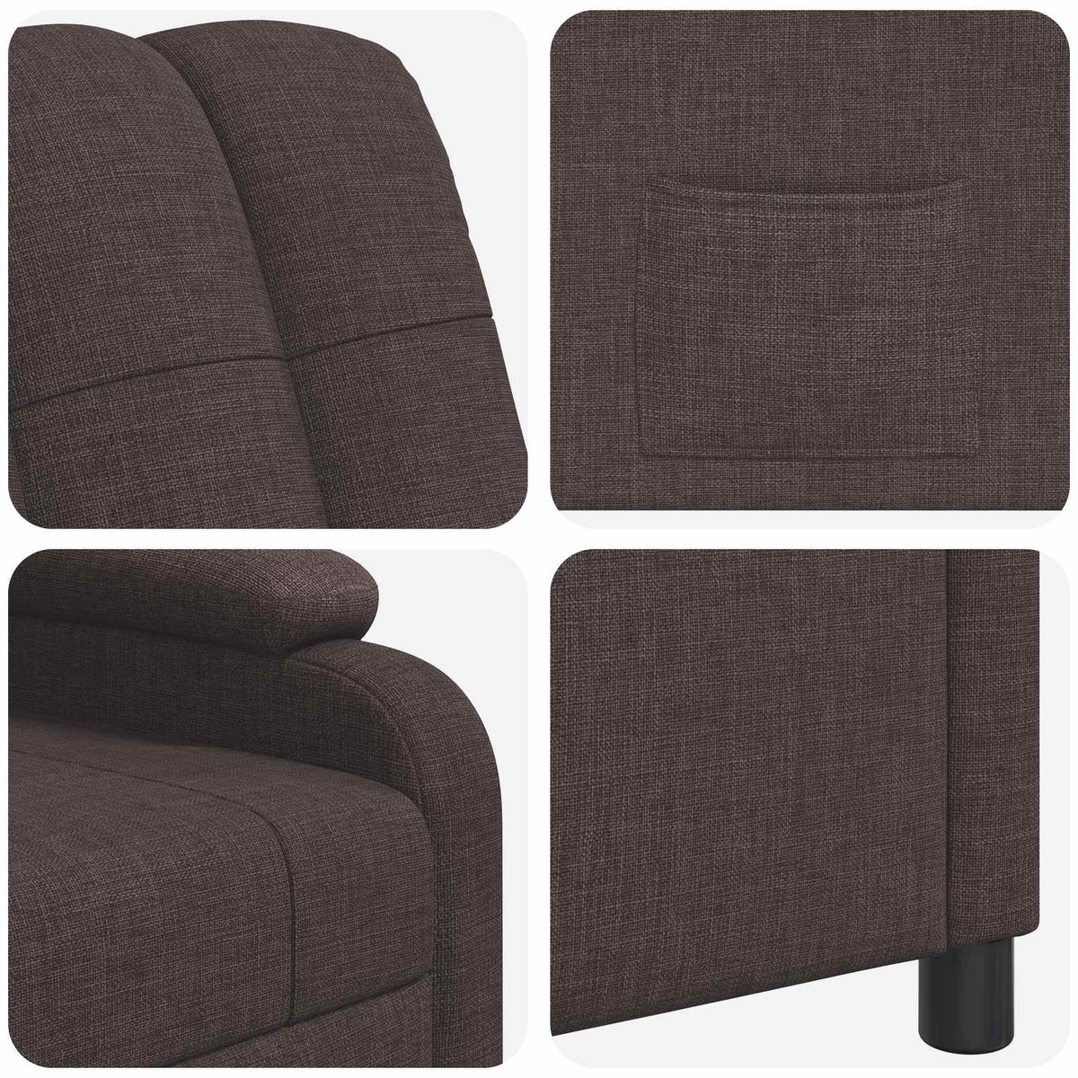 Relaxfauteuil Donkerbruin Stof