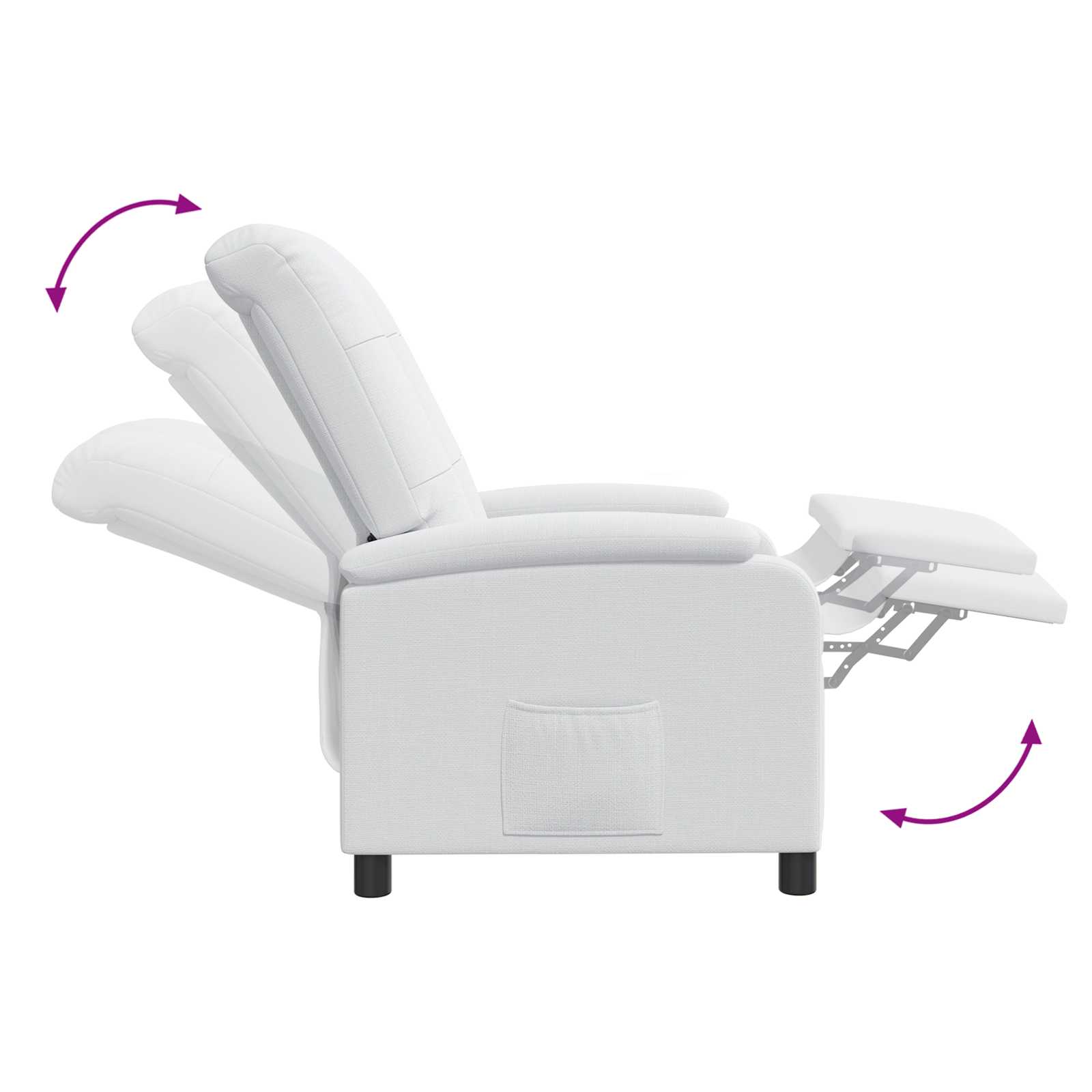 Relaxfauteuil Wit Stof