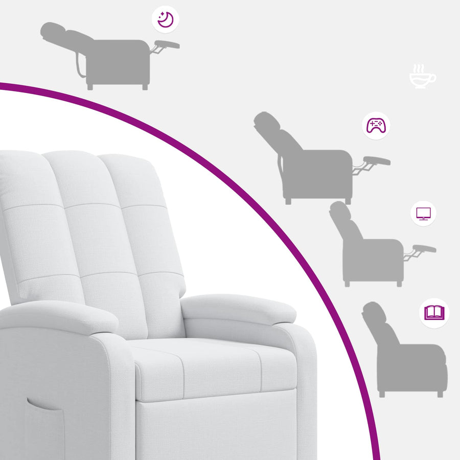 Relaxfauteuil Wit Stof
