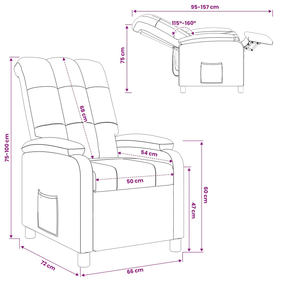 Relaxfauteuil Wit Stof