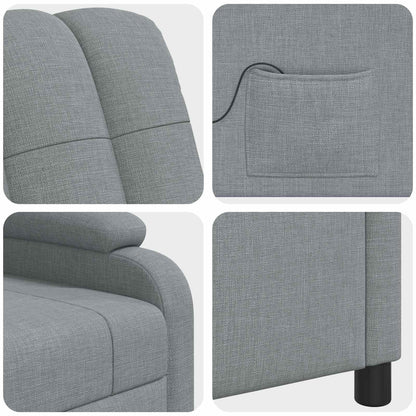 Massage Recliner Lichtgrijs Stof