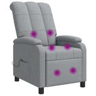Massagefauteuil lichtgrijs stof 66x95x100 cm
