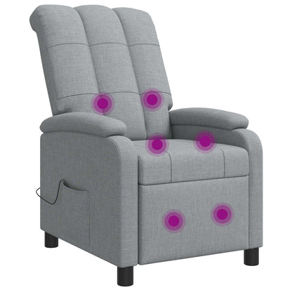 Massage Recliner Lichtgrijs Stof