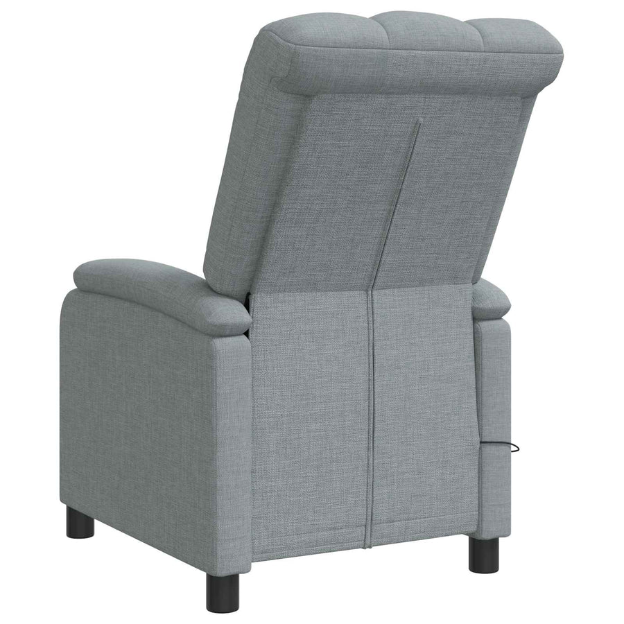 Massage Recliner Lichtgrijs Stof
